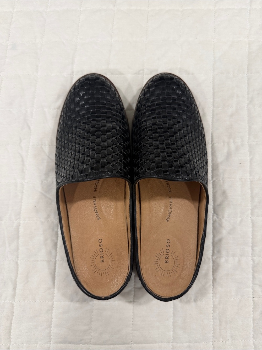 BrioSo Woven Leather Mule - Black